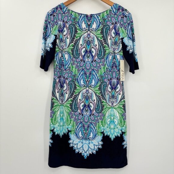 Introducing the Eliza J Paisley Shift Dressbrand new with tags size 4 - Picture 3 of 12